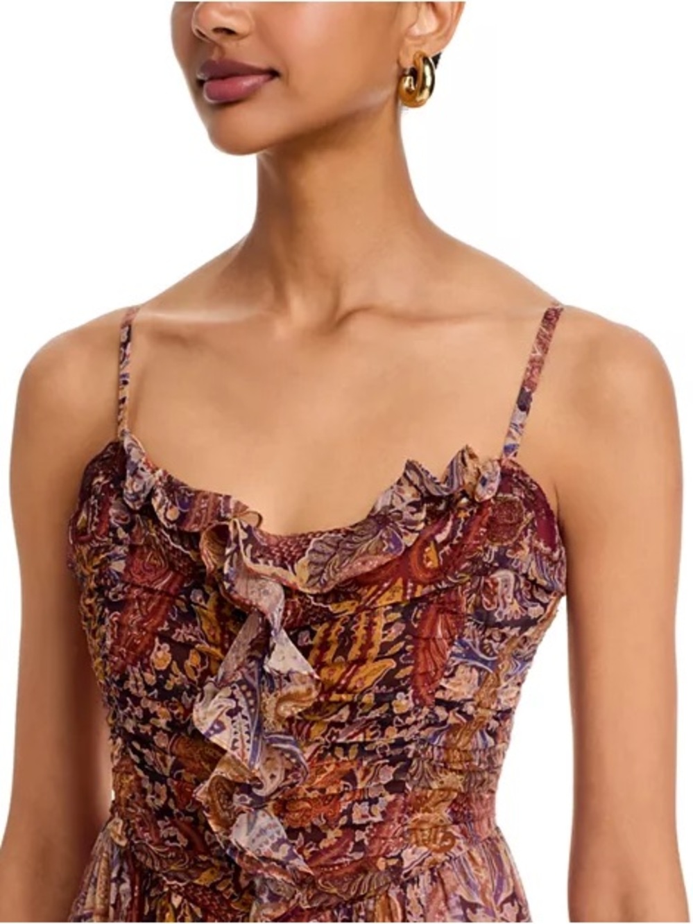 Aqua Paisley Border Midi Dress - Bloomingdales Exclusive - in size S - Picture 3 of 5
